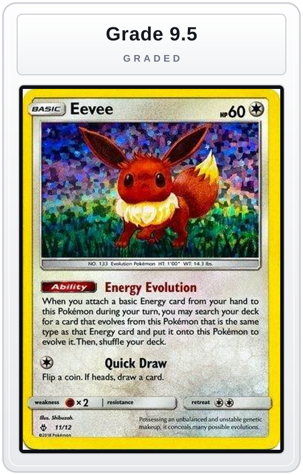 Graded - Eevee - 11/12 — Grade 9.5 graded overlay