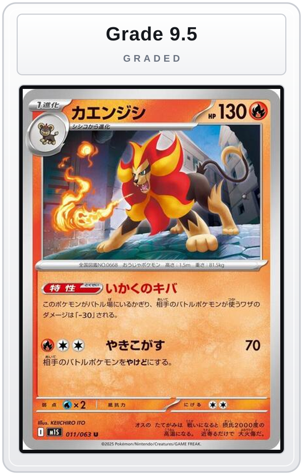 Graded - Pyroar — Grade 9.5 graded overlay