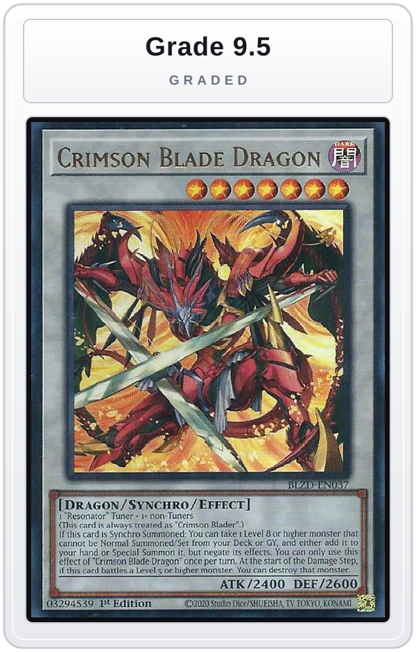 Graded - Crimson Blade Dragon — Grade 9.5 graded overlay