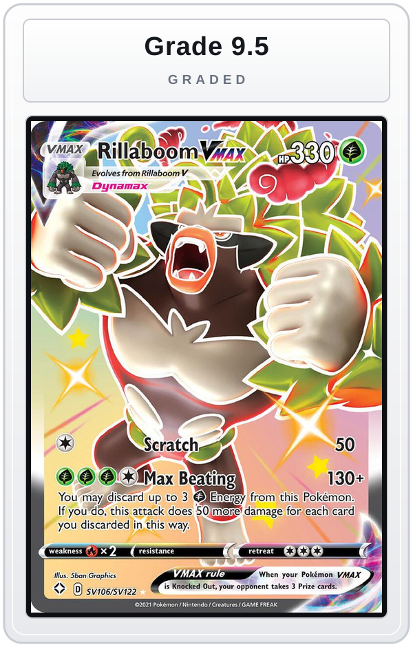 Graded - Rillaboom VMAX — Grade 9.5 graded overlay