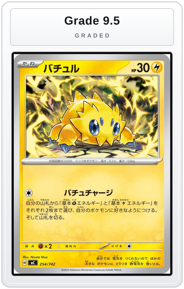 Graded - Joltik — Grade 9.5 graded overlay
