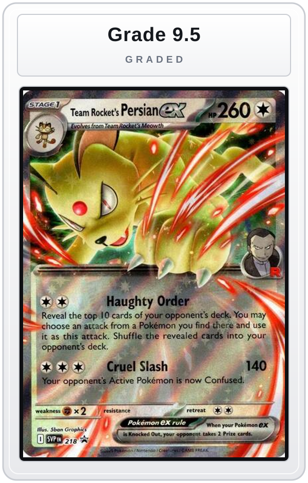 Graded - Team Rocket's Persian ex - 218 — Grade 9.5 graded overlay