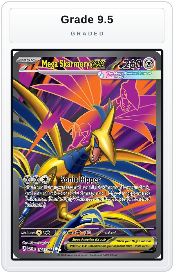 Graded - Mega Skarmory ex - 106/088 — Grade 9.5 graded overlay