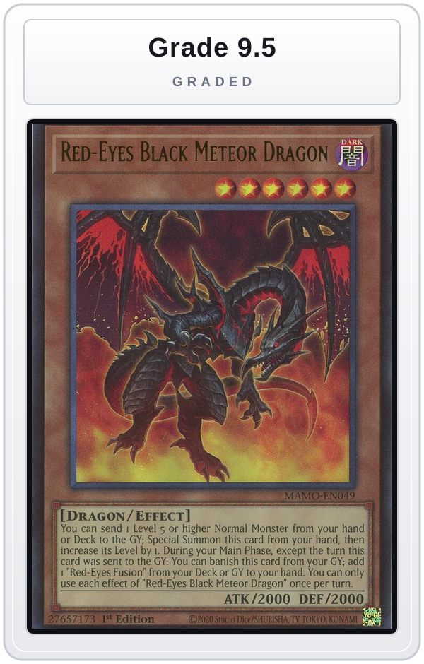 Graded - Red-Eyes Black Meteor Dragon — Grade 9.5 graded overlay