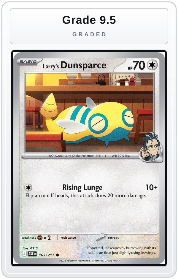 Graded - Larry's Dunsparce — Grade 9.5 graded overlay