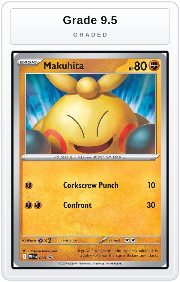 Graded - Makuhita - 068 — Grade 9.5 graded overlay