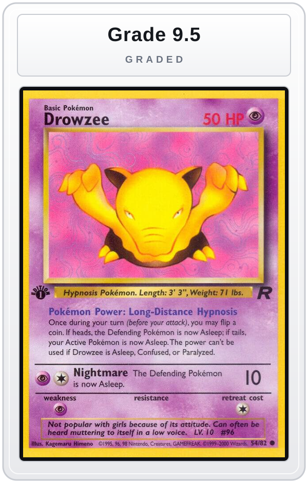 Graded - Drowzee — Grade 9.5 graded overlay