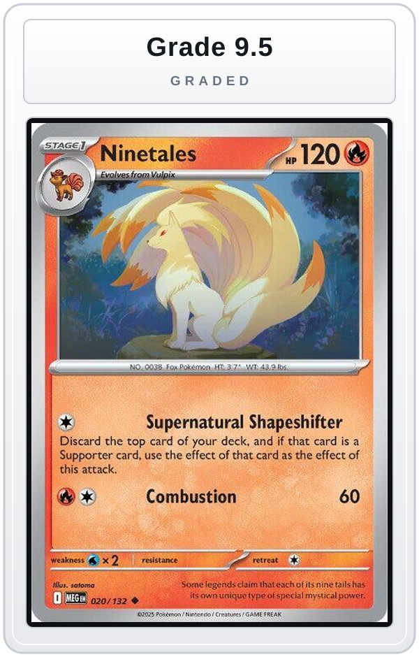 Graded - Ninetales — Grade 9.5 graded overlay
