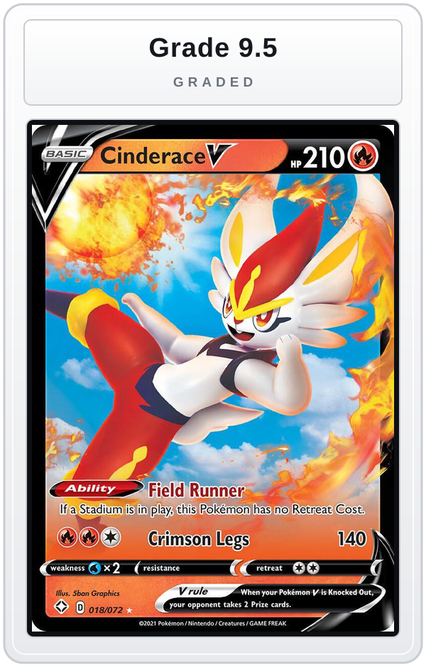 Graded - Cinderace V — Grade 9.5 graded overlay