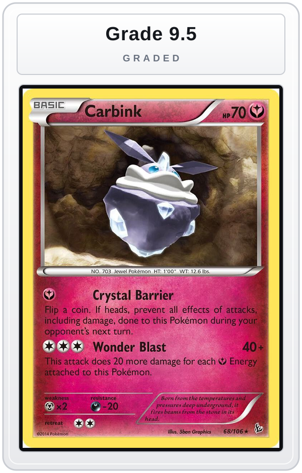 Graded - Carbink - 68/106 — Grade 9.5 graded overlay