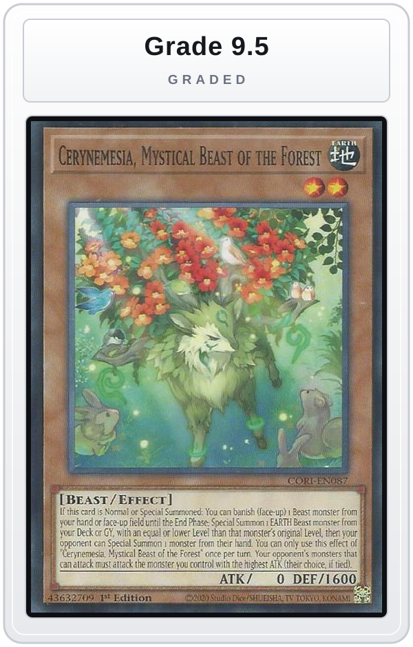 Graded - Cerynemesia, Mystical Beast of the Forest — Grade 9.5 graded overlay
