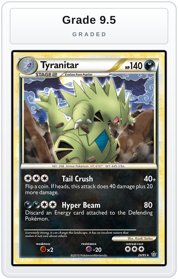 Graded - Tyranitar — Grade 9.5 graded overlay