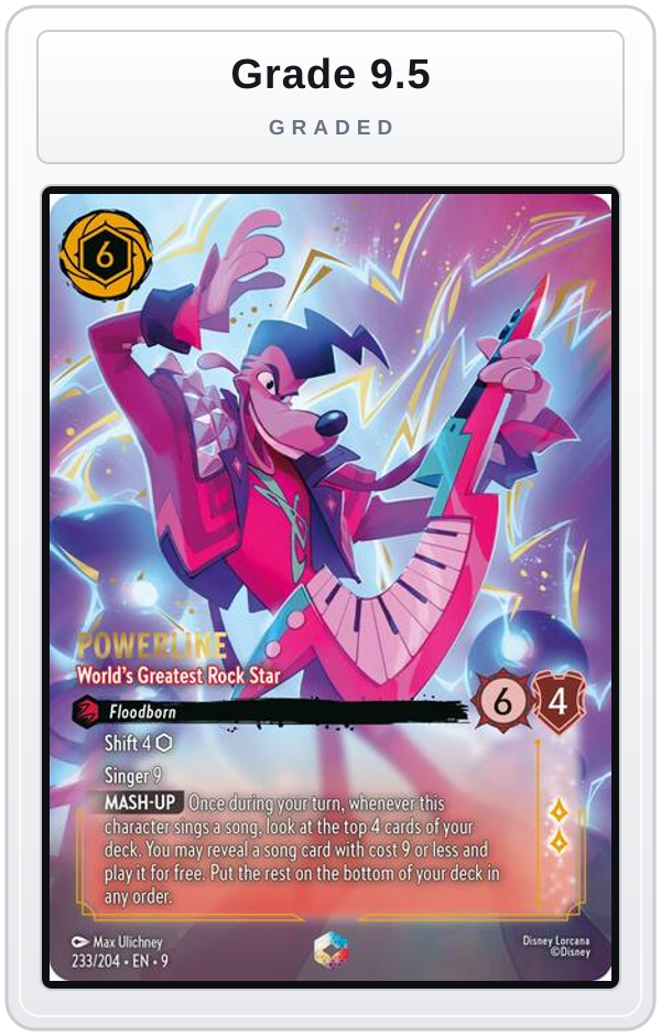Graded - Powerline - World's Greatest Rock Star (Enchanted) — Grade 9.5 graded overlay