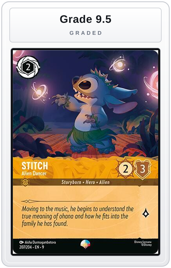 Graded - Stitch - Alien Dancer (Epic) — Grade 9.5 graded overlay