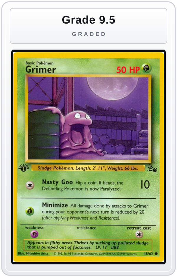 Graded - Grimer — Grade 9.5 graded overlay