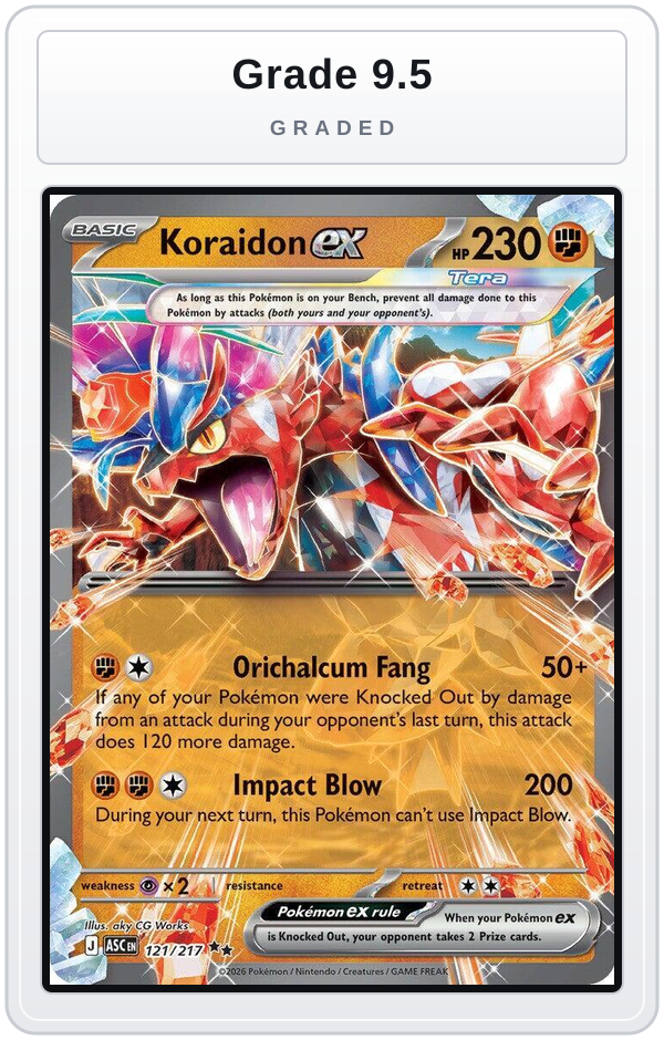 Graded - Koraidon ex — Grade 9.5 graded overlay