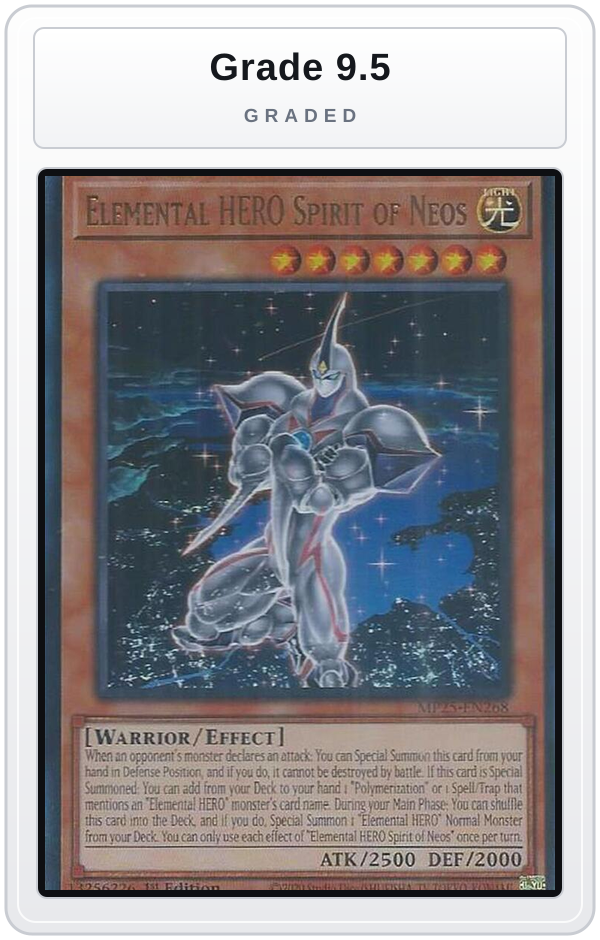 Graded - Elemental HERO Spirit of Neos — Grade 9.5 graded overlay