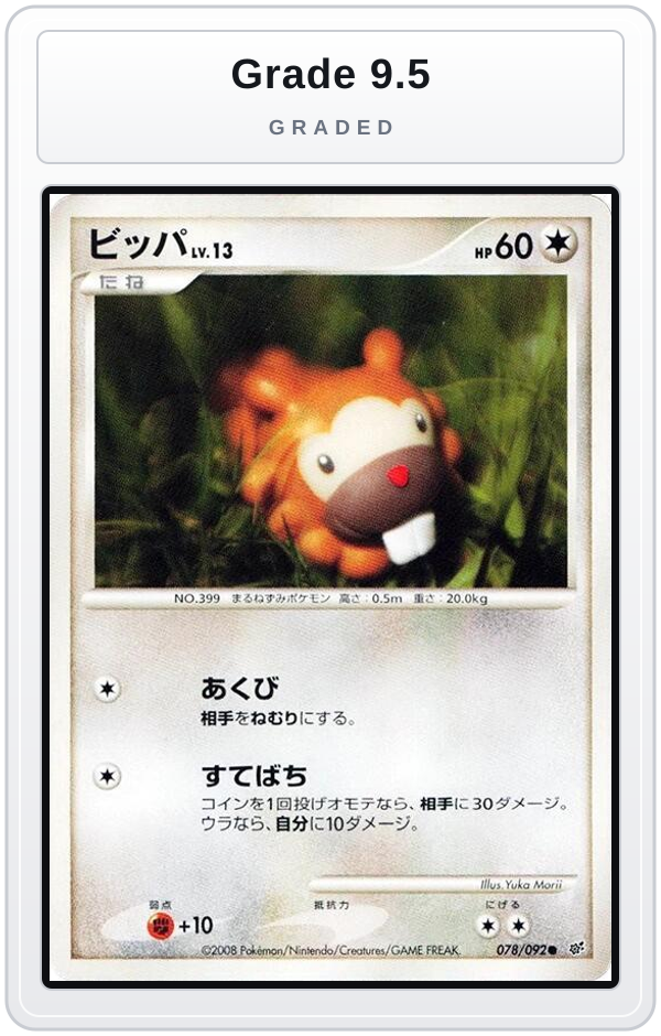 Graded - Bidoof — Grade 9.5 graded overlay