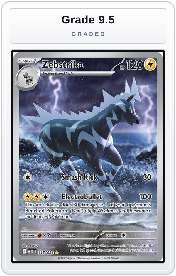 Graded - Zebstrika - 115/086 — Grade 9.5 graded overlay