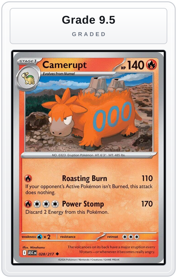 Graded - Camerupt — Grade 9.5 graded overlay