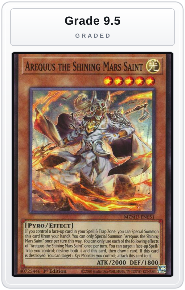 Graded - Arequus the Shining Mars Saint — Grade 9.5 graded overlay