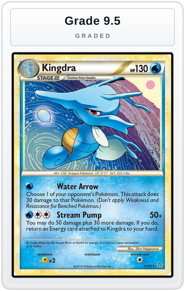 Graded - Kingdra — Grade 9.5 graded overlay