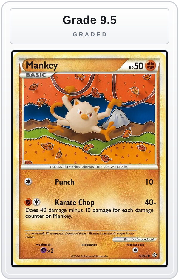 Graded - Mankey — Grade 9.5 graded overlay
