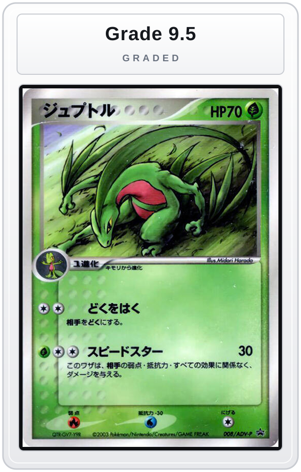 Graded - Grovyle - 008/ADV-P — Grade 9.5 graded overlay