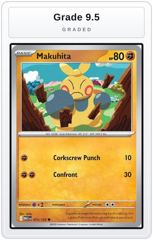 Graded - Makuhita — Grade 9.5 graded overlay