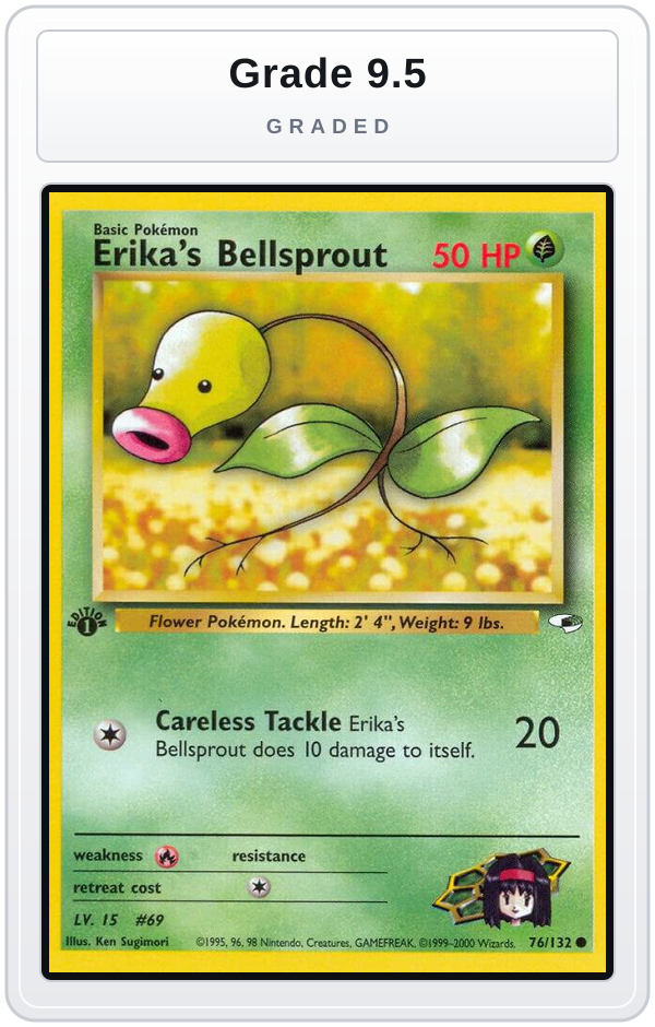 Graded - Erika's Bellsprout (76) — Grade 9.5 graded overlay