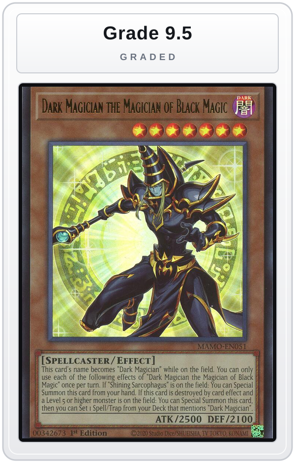 Graded - Dark Magician the Magician of Black Magic — Grade 9.5 graded overlay