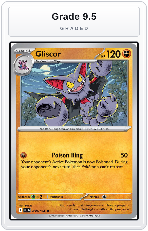 Graded - Gliscor — Grade 9.5 graded overlay