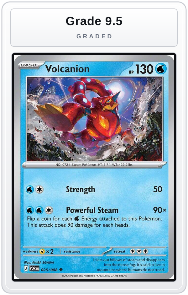 Graded - Volcanion — Grade 9.5 graded overlay