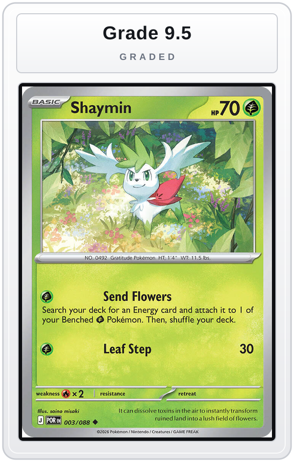 Graded - Shaymin — Grade 9.5 graded overlay