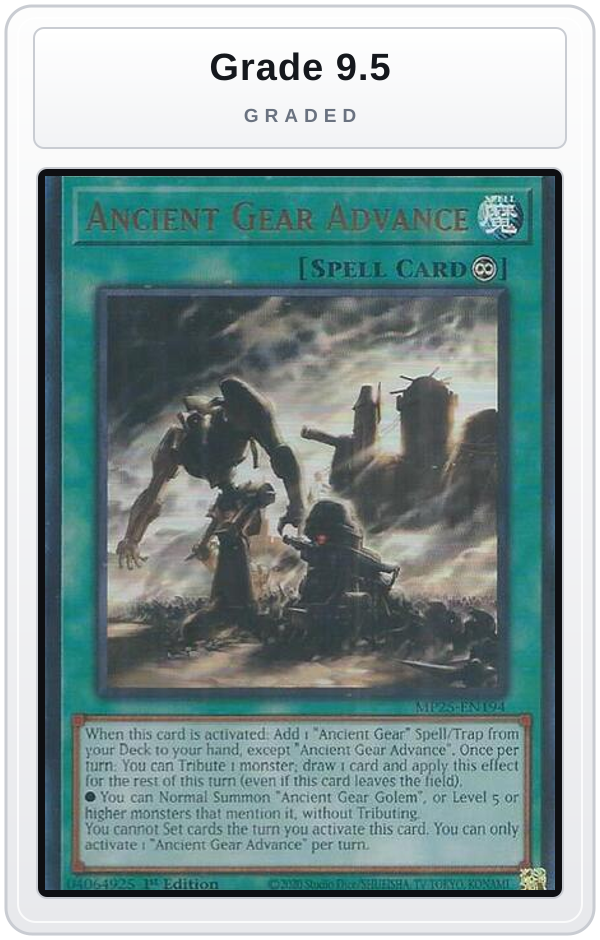 Graded - Ancient Gear Advance — Grade 9.5 graded overlay