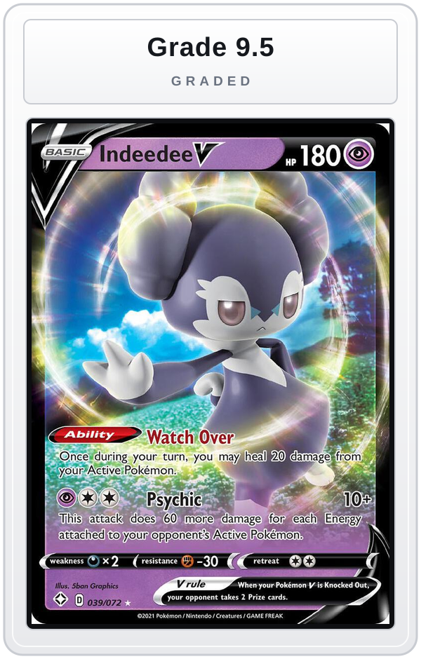 Graded - Indeedee V — Grade 9.5 graded overlay