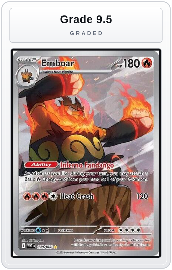 Graded - Emboar - 098/086 — Grade 9.5 graded overlay