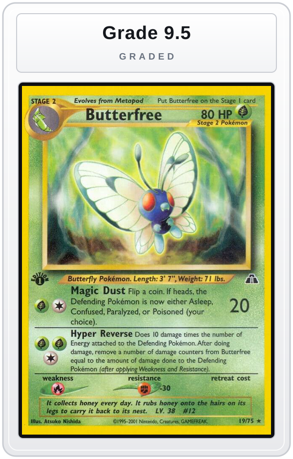 Graded - Butterfree — Grade 9.5 graded overlay
