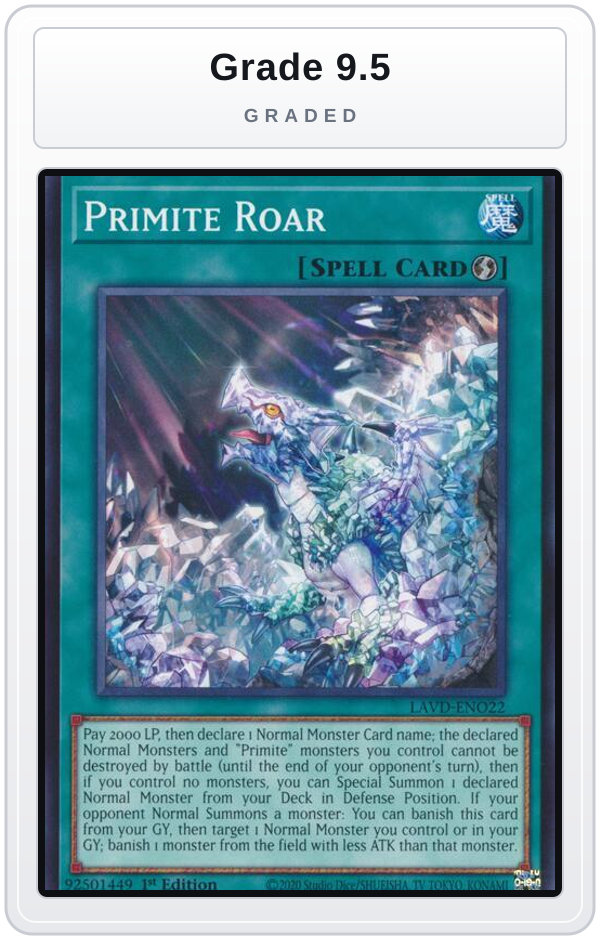 Graded - Primite Roar — Grade 9.5 graded overlay