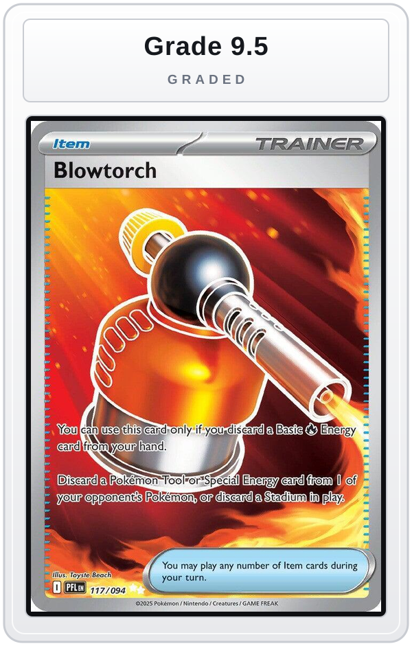 Graded - Blowtorch - 117/094 — Grade 9.5 graded overlay