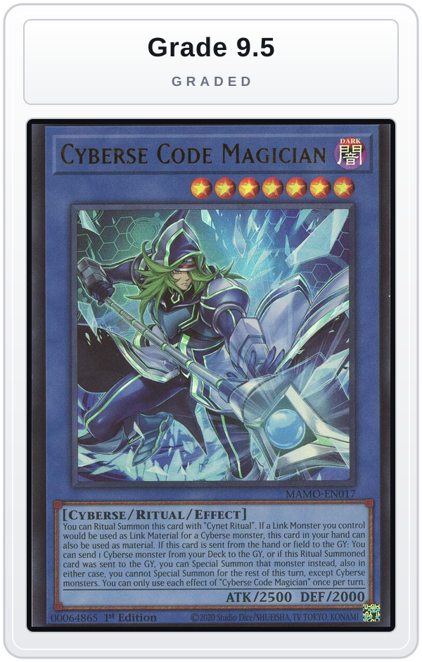 Graded - Cyberse Code Magician — Grade 9.5 graded overlay