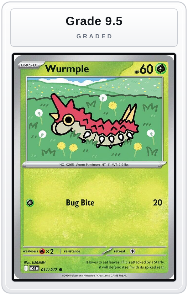 Graded - Wurmple — Grade 9.5 graded overlay