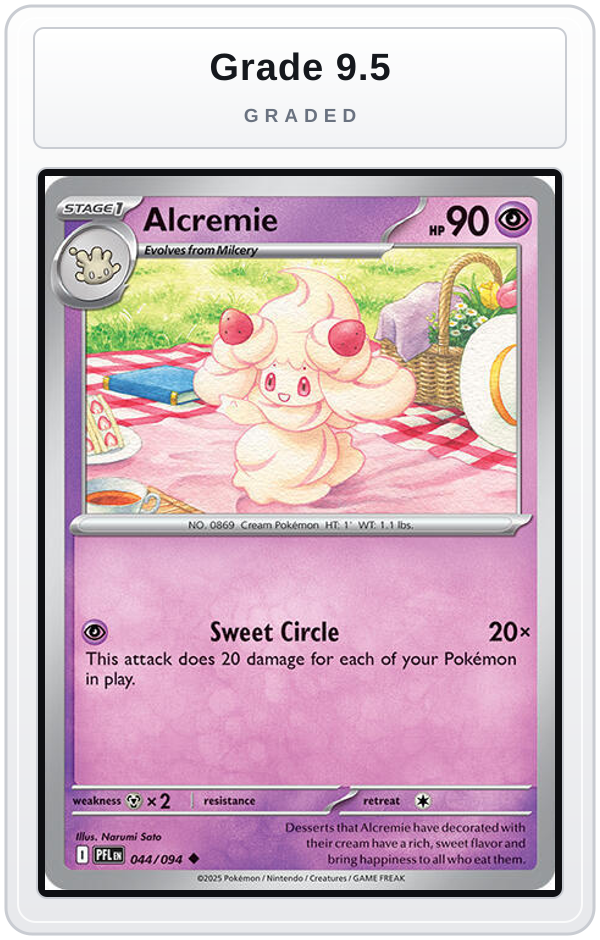 Graded - Alcremie — Grade 9.5 graded overlay