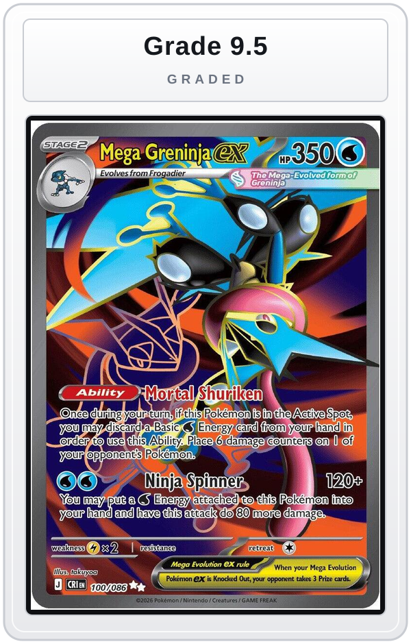 Graded - Mega Greninja ex - 100/086 — Grade 9.5 graded overlay