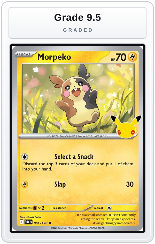 Graded - Morpeko - 061/128 — Grade 9.5 graded overlay
