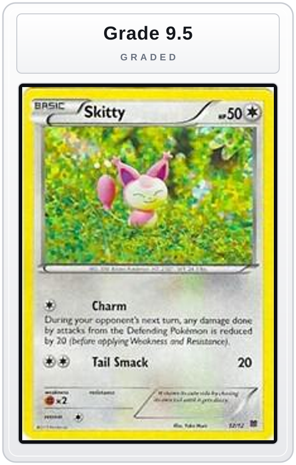 Graded - Skitty - 12/12 — Grade 9.5 graded overlay