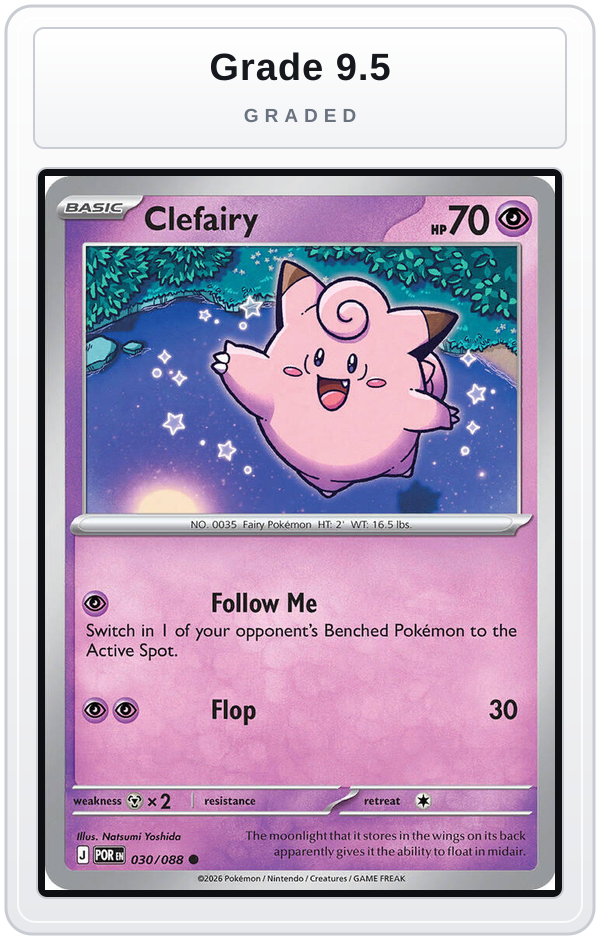 Graded - Clefairy - 030/088 — Grade 9.5 graded overlay