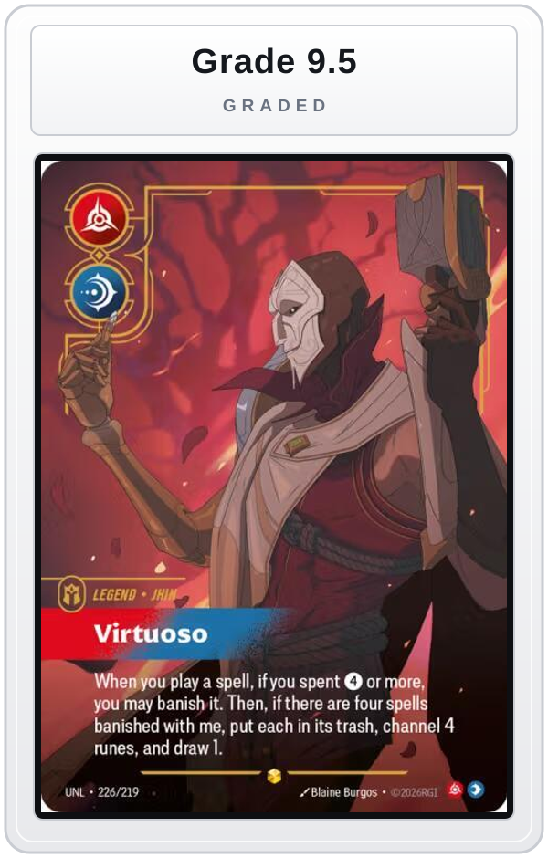 Graded - Jhin - Virtuoso (Overnumbered) — Grade 9.5 graded overlay