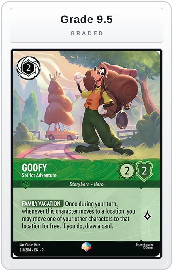 Graded - Goofy - Set for Adventure (Epic) — Grade 9.5 graded overlay