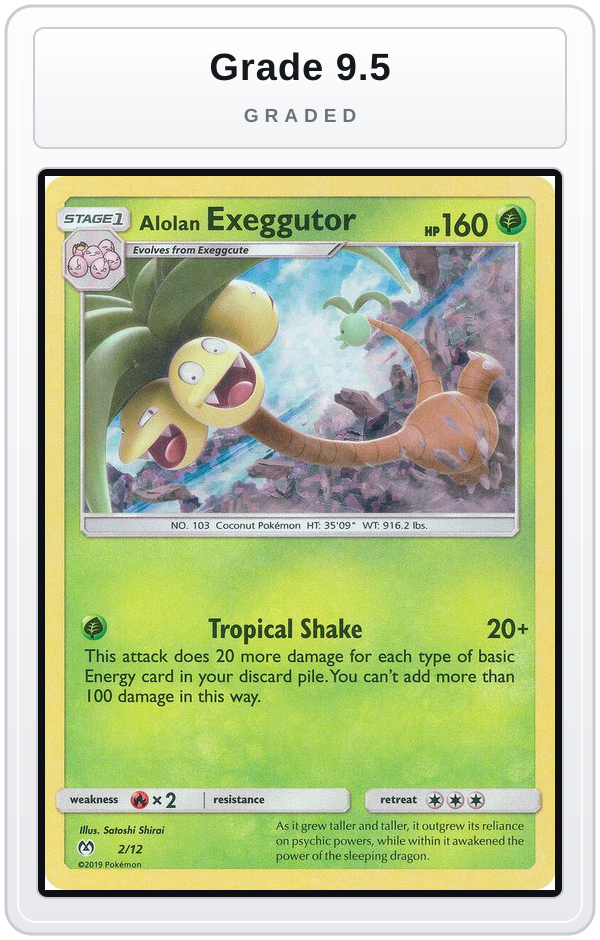 Graded - Alolan Exeggutor - 2/12 — Grade 9.5 graded overlay